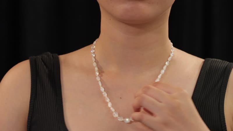 Rainbow Moonstone 55.00 ctw Necklace 18 Inches in 14K YG Over Sterling Silver