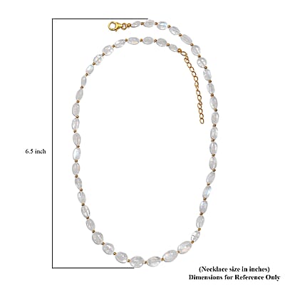 Rainbow Moonstone 55.00 ctw Necklace 18 Inches in 14K YG Over Sterling Silver