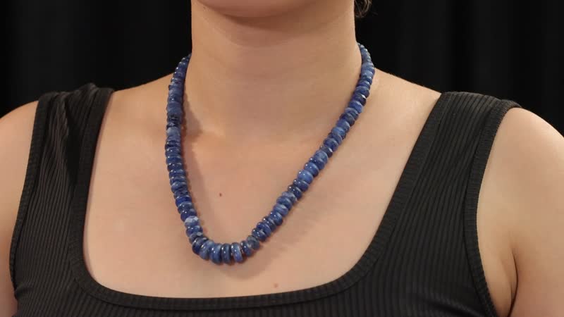 Kashmir Kyanite 327.00 ctw Necklace 18 Inches in Rhodium Over Sterling Silver