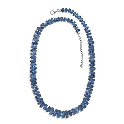 Kashmir Kyanite 327.00 ctw Necklace 18 Inches in Rhodium Over Sterling Silver 