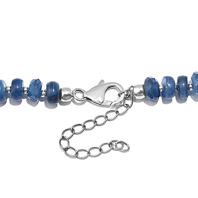 Kashmir Kyanite 327.00 ctw Necklace 18 Inches in Rhodium Over Sterling Silver 