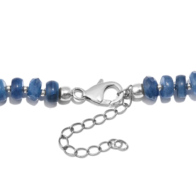 Kashmir Kyanite 327.00 ctw Necklace 18 Inches in Rhodium Over Sterling Silver 