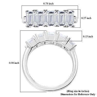 Luxuriant Lab Grown Diamond 3.10 ctw Ring in 14K White Gold (Size 10.0)