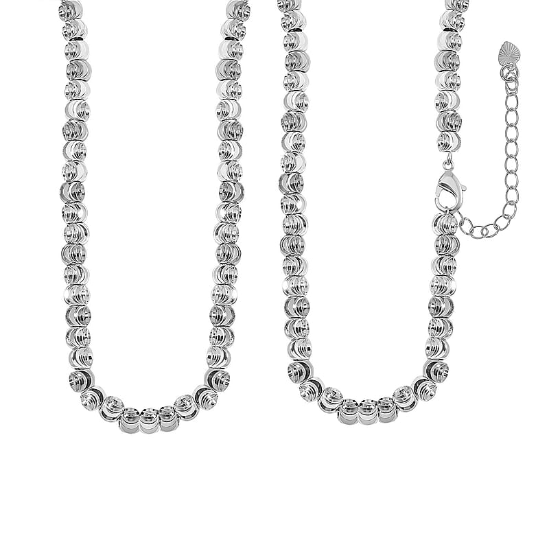 Beaded Necklace in Silvertone 18-20 Inches