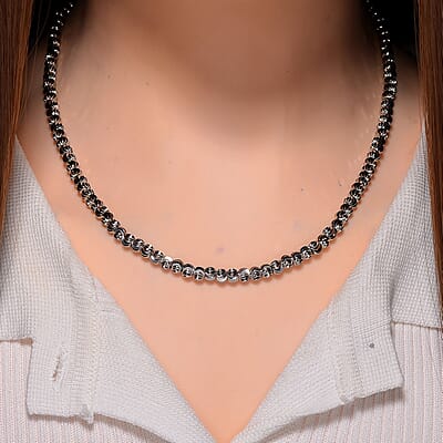 Beaded Necklace in Silvertone 18-20 Inches
