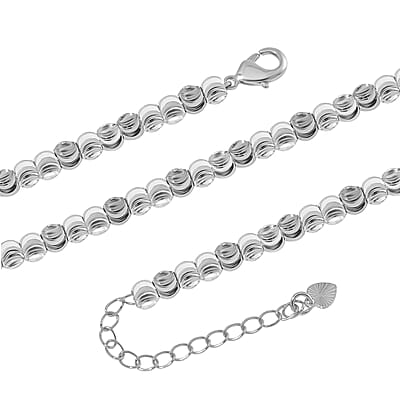 Beaded Necklace in Silvertone 18-20 Inches