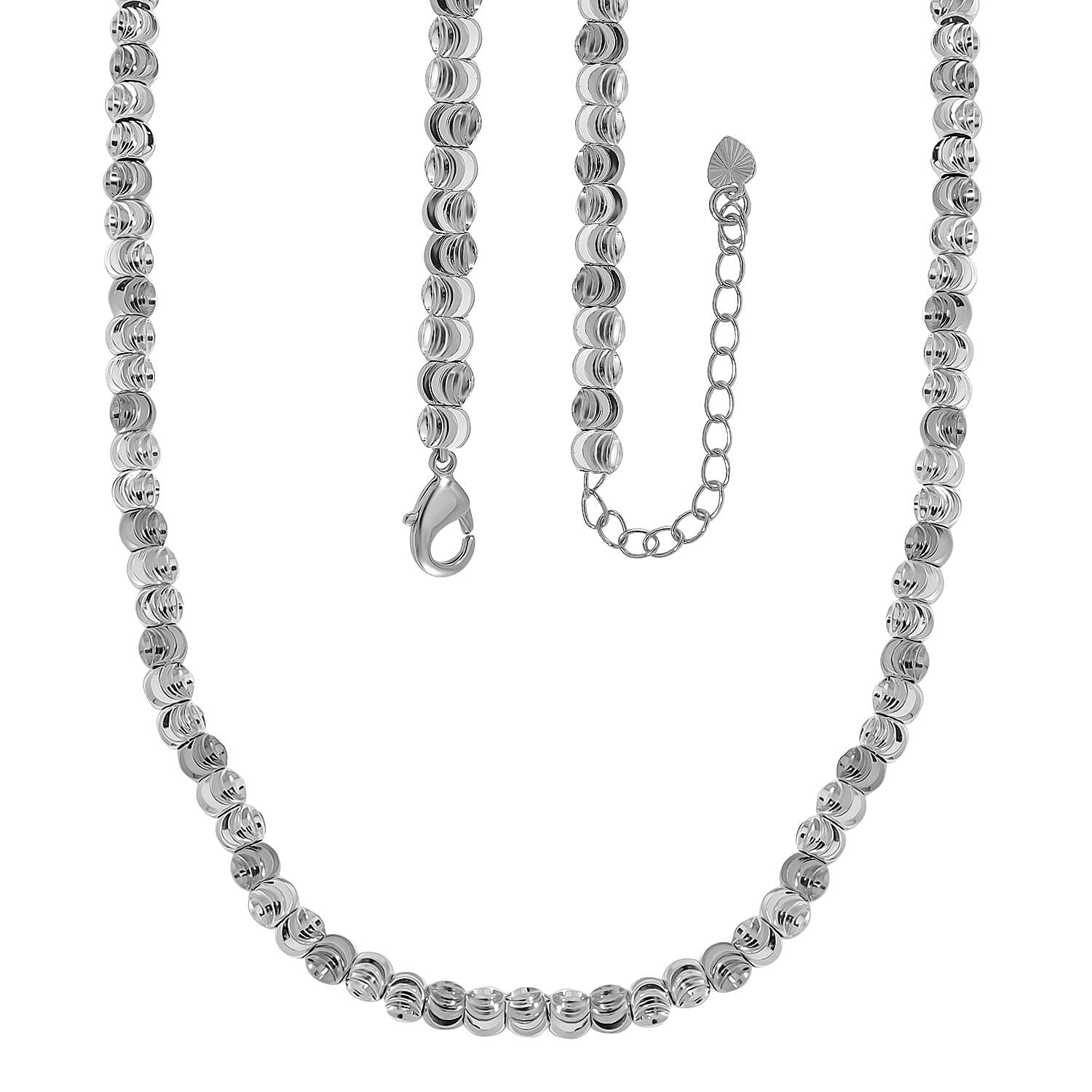 Beaded Necklace in Silvertone 18-20 Inches