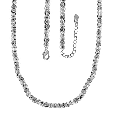 Beaded Necklace in Silvertone 18-20 Inches