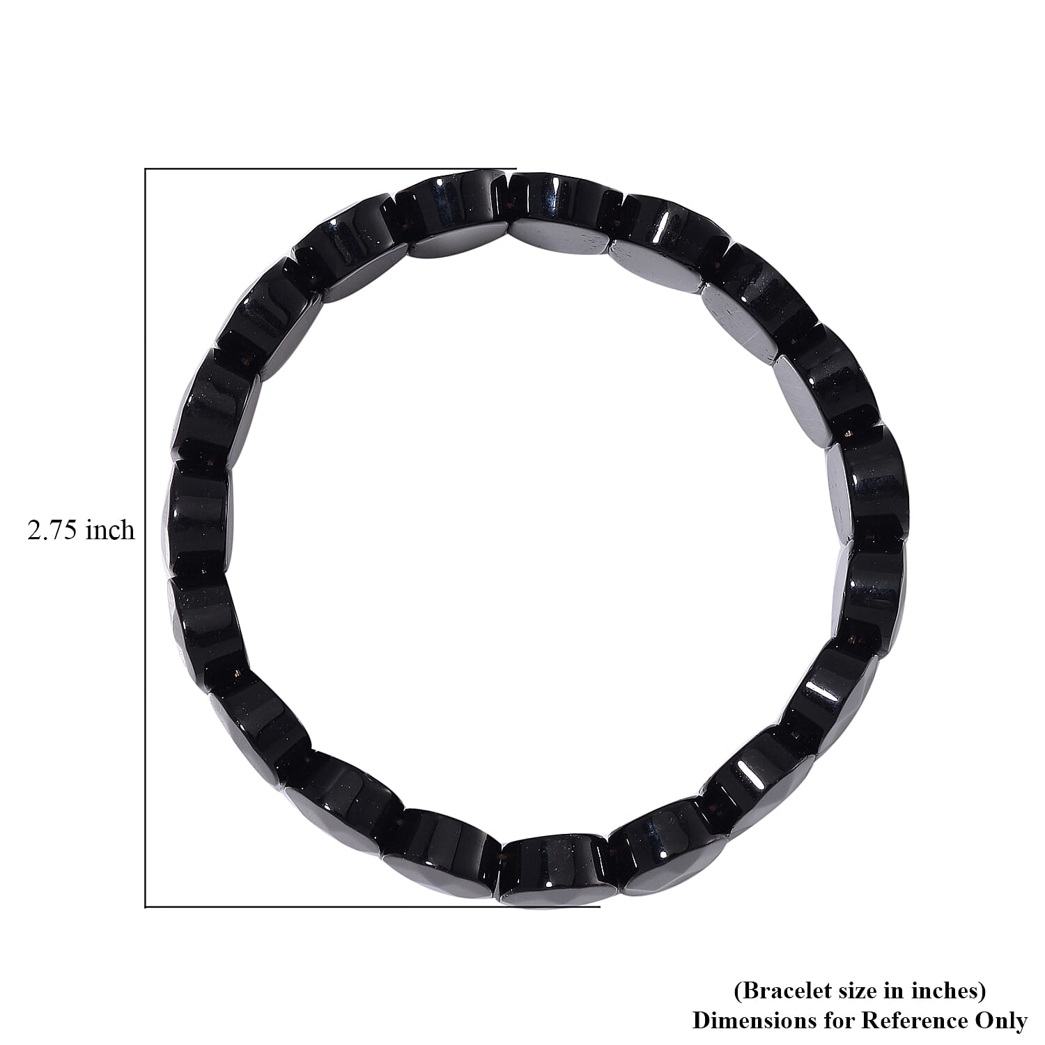 Black Obsidian 125.00 ctw Block Stretch Bracelet