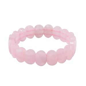 Galilea Rose Quartz 150.00 ctw Block Stretch Bracelet