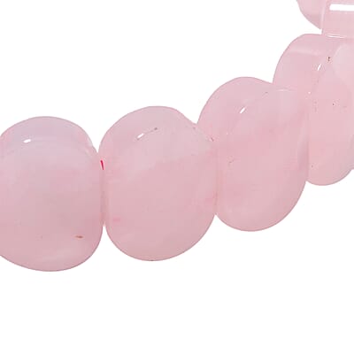 Galilea Rose Quartz 150.00 ctw Block Stretch Bracelet