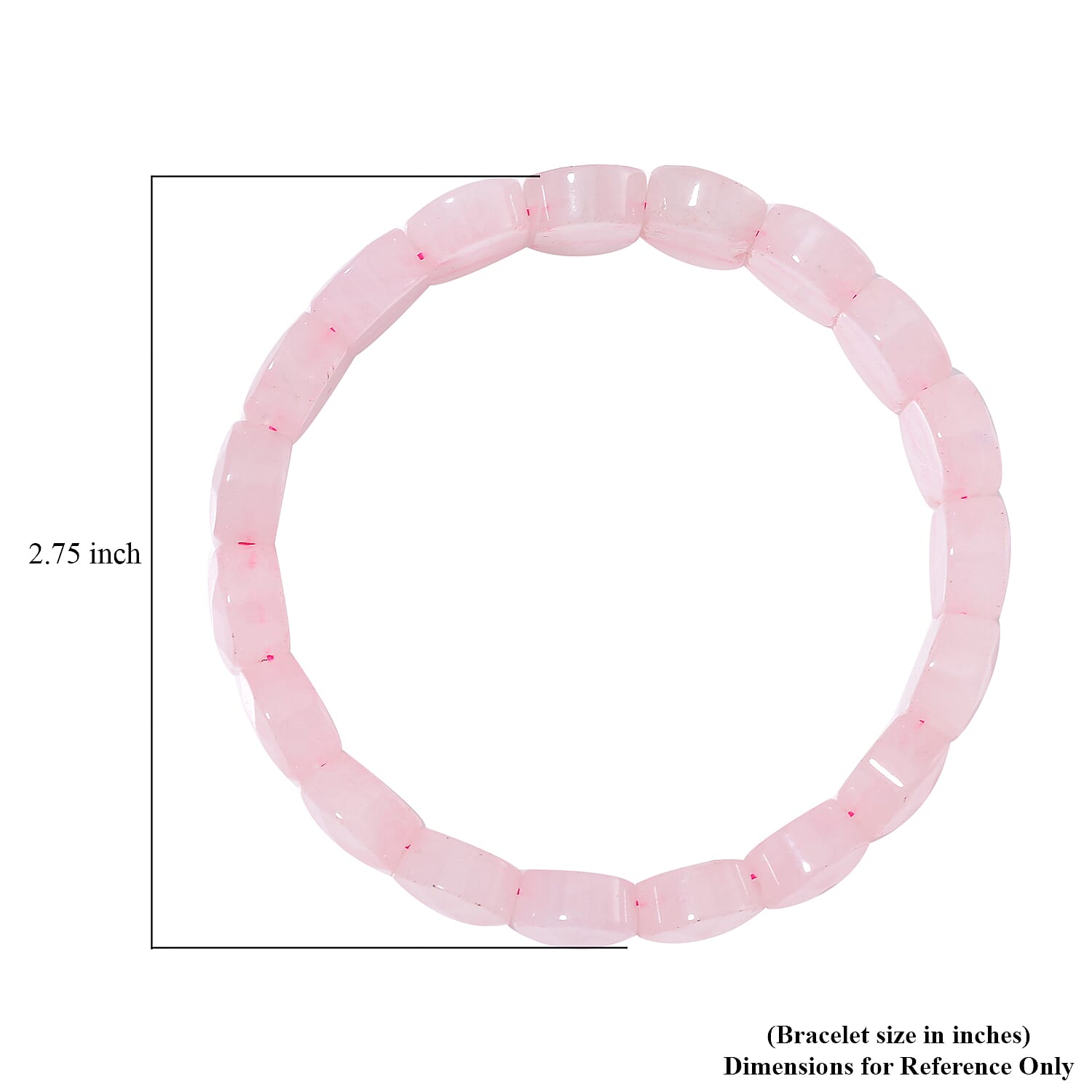 Galilea Rose Quartz 150.00 ctw Block Stretch Bracelet