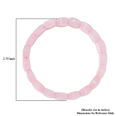 Galilea Rose Quartz 150.00 ctw Block Stretch Bracelet