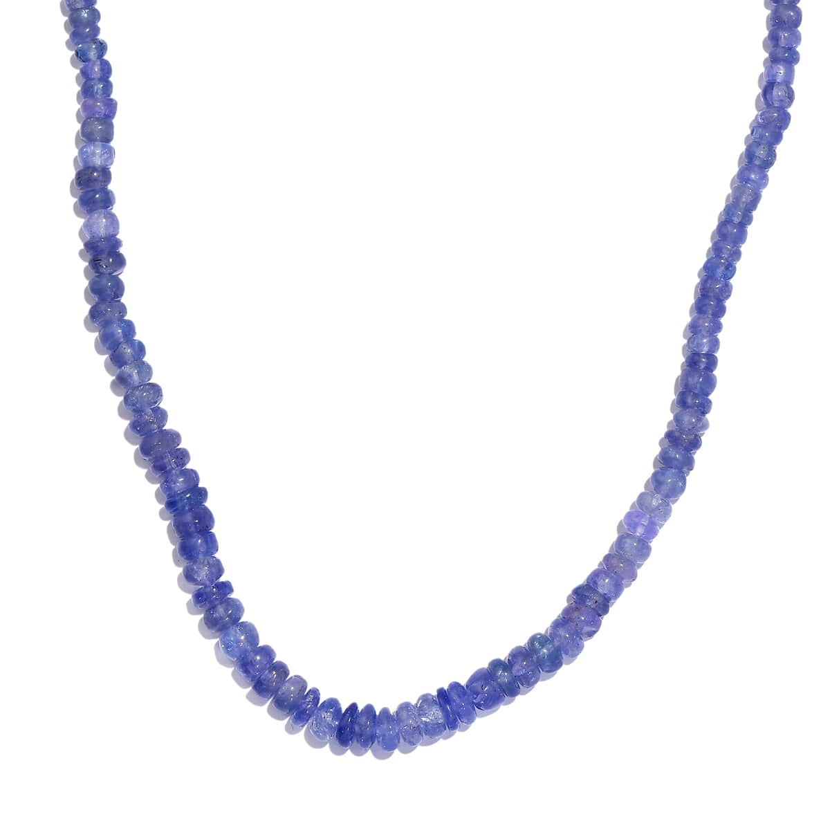 Tanzanite Beaded 128.00 ctw Necklace 18 Inches in Rhodium Over Sterling Silver image number 0