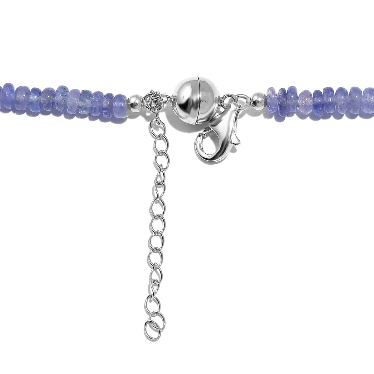 Tanzanite Beaded 128.00 ctw Necklace 18 Inches in Rhodium Over Sterling Silver image number 4