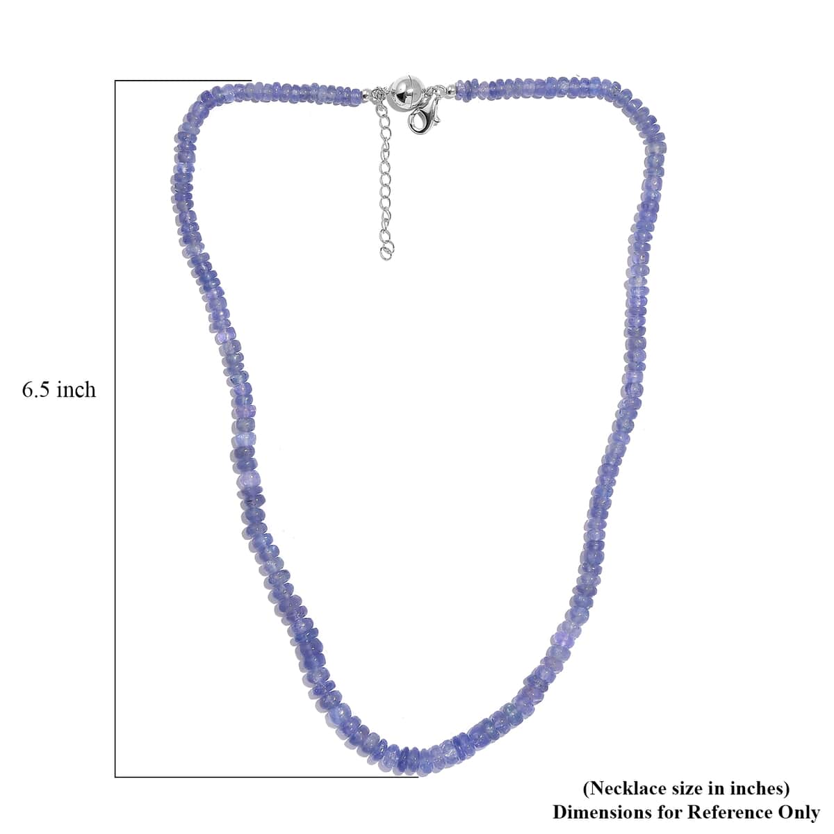 Tanzanite Beaded 128.00 ctw Necklace 18 Inches in Rhodium Over Sterling Silver image number 5