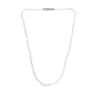 Rainbow Moonstone Beaded 53.00 ctw Necklace 20 Inches in Stainless Steel 