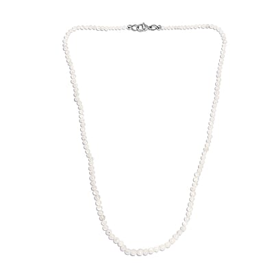 Rainbow Moonstone Beaded 53.00 ctw Necklace 20 Inches in Stainless Steel 