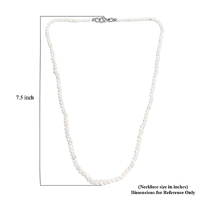 Rainbow Moonstone Beaded 53.00 ctw Necklace 20 Inches in Stainless Steel 
