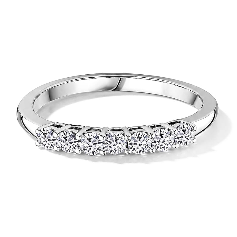 Luxuriant Lab Grown Diamond G-H SI 0.25 ctw Ring in Rhodium Over Sterling Silver (Size 10.0)