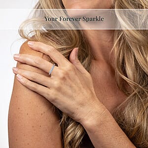 Luxuriant Lab Grown Diamond G-H SI 0.25 ctw Band Ring in Rhodium Over Sterling Silver (Size 10.0) (Del. In 10-12 Days)