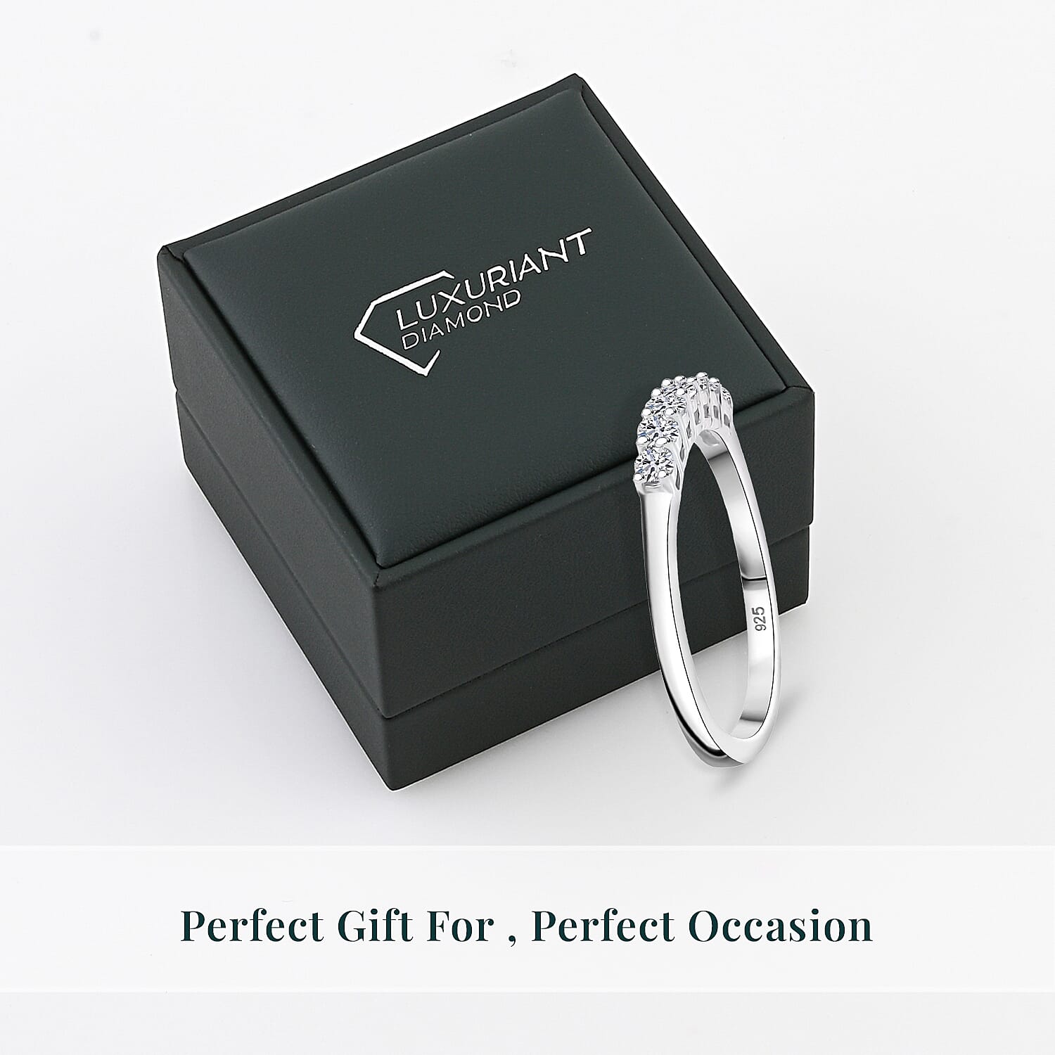 Luxuriant Lab Grown Diamond G-H SI 0.25 ctw Band Ring in Rhodium Over Sterling Silver (Size 10.0) (Del. In 10-12 Days)