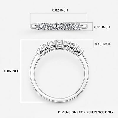 Luxuriant Lab Grown Diamond G-H SI 0.25 ctw Ring in Rhodium Over Sterling Silver (Size 10.0)