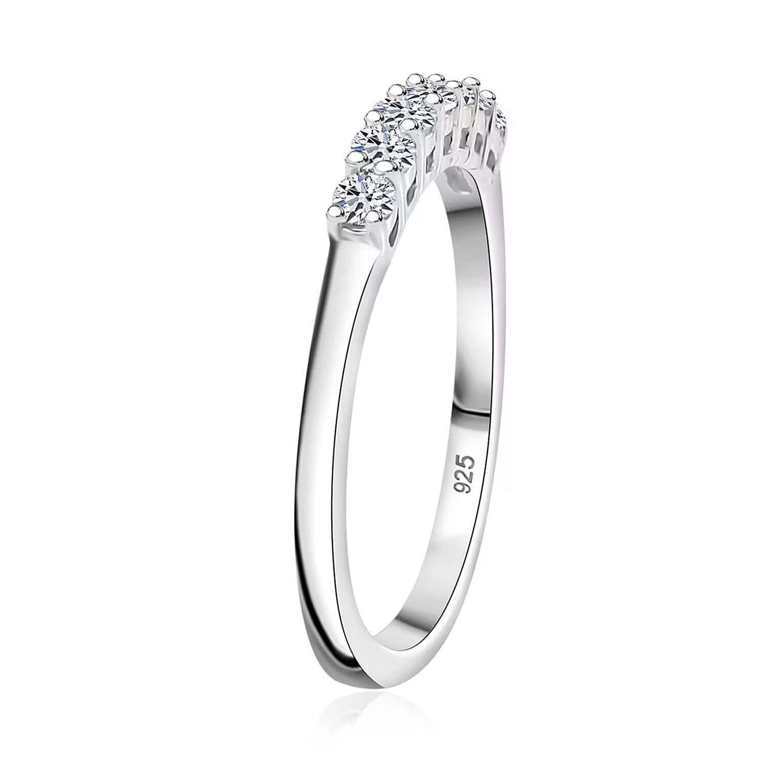 Luxuriant Lab Grown Diamond G-H SI 0.25 ctw Band Ring in Rhodium Over Sterling Silver (Size 10.0) (Del. In 10-12 Days)