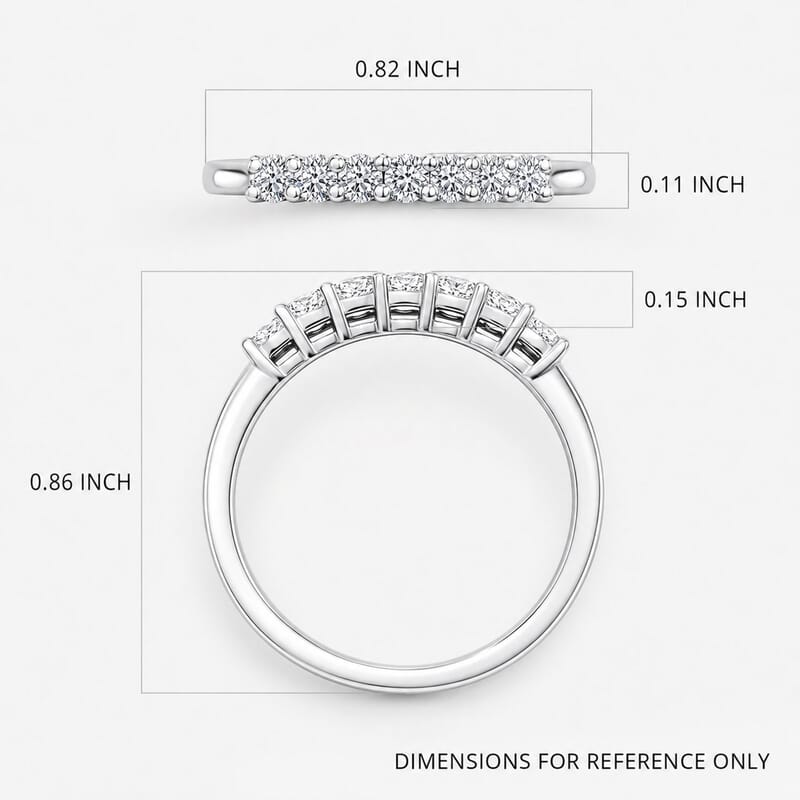 Luxuriant Lab Grown Diamond G-H SI 0.25 ctw Band Ring in Rhodium Over Sterling Silver (Size 5.0)