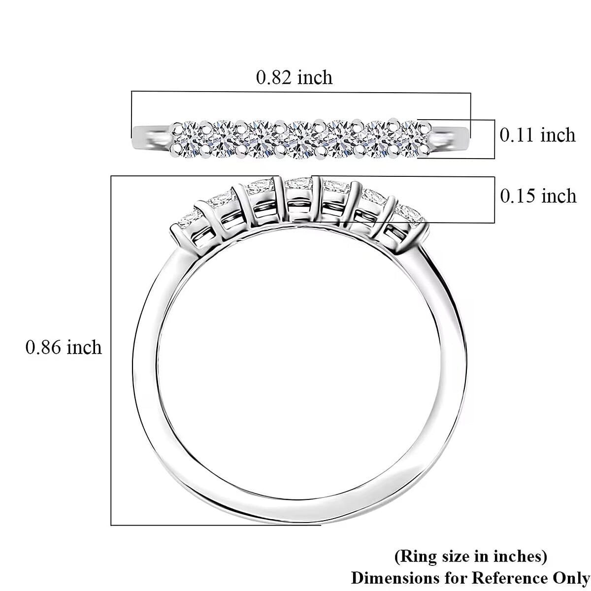 Luxuriant Lab Grown Diamond G-H SI 0.25 ctw Band Ring in Rhodium Over Sterling Silver (Size 6.0) image number 7