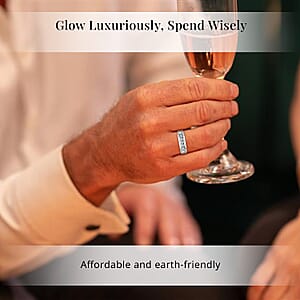 Luxuriant Lab Grown Diamond G-H SI 0.20 ctw Men's Ring in Rhodium Over Sterling Silver (Size 13.0)