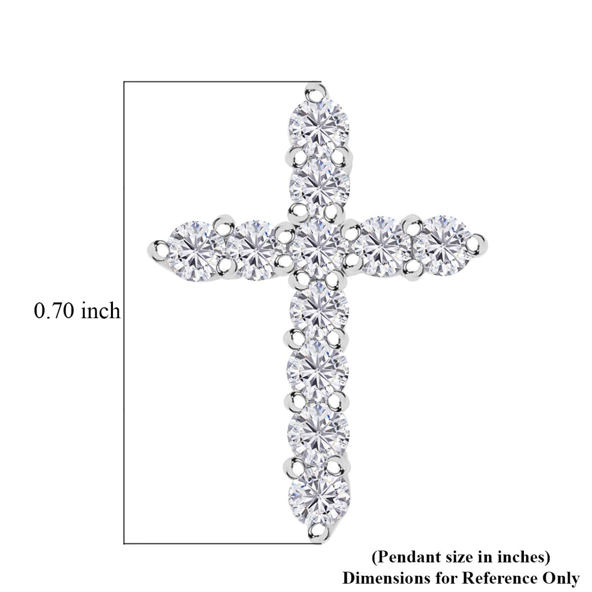 Luxuriant Lab Grown Diamond 0.40 ctw Cross Pendant in Rhodium Over Sterling Silver image number 5