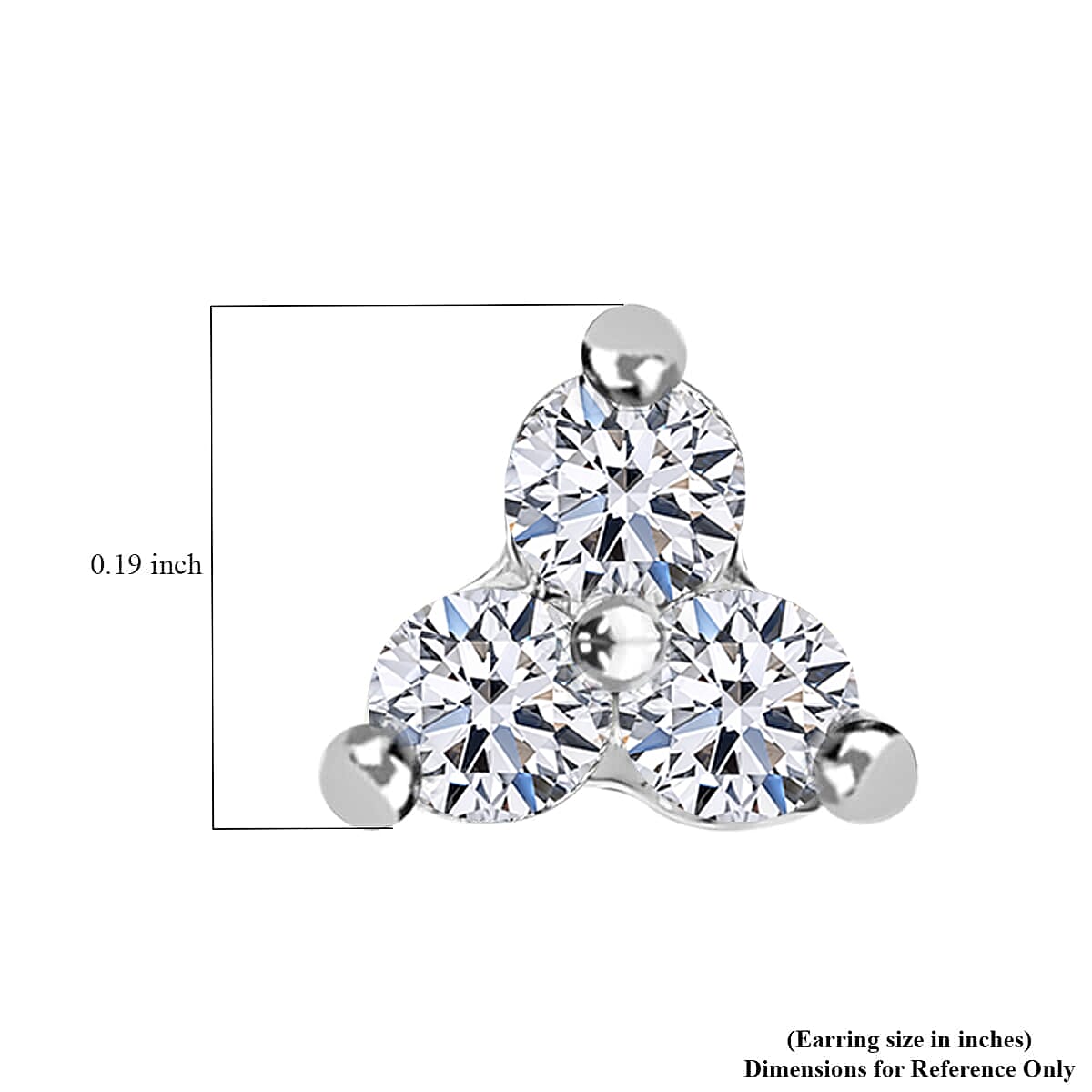 Luxuriant Lab Grown Diamond 0.25 ctw Solitaire Stud Earrings in Rhodium Over Sterling Silver