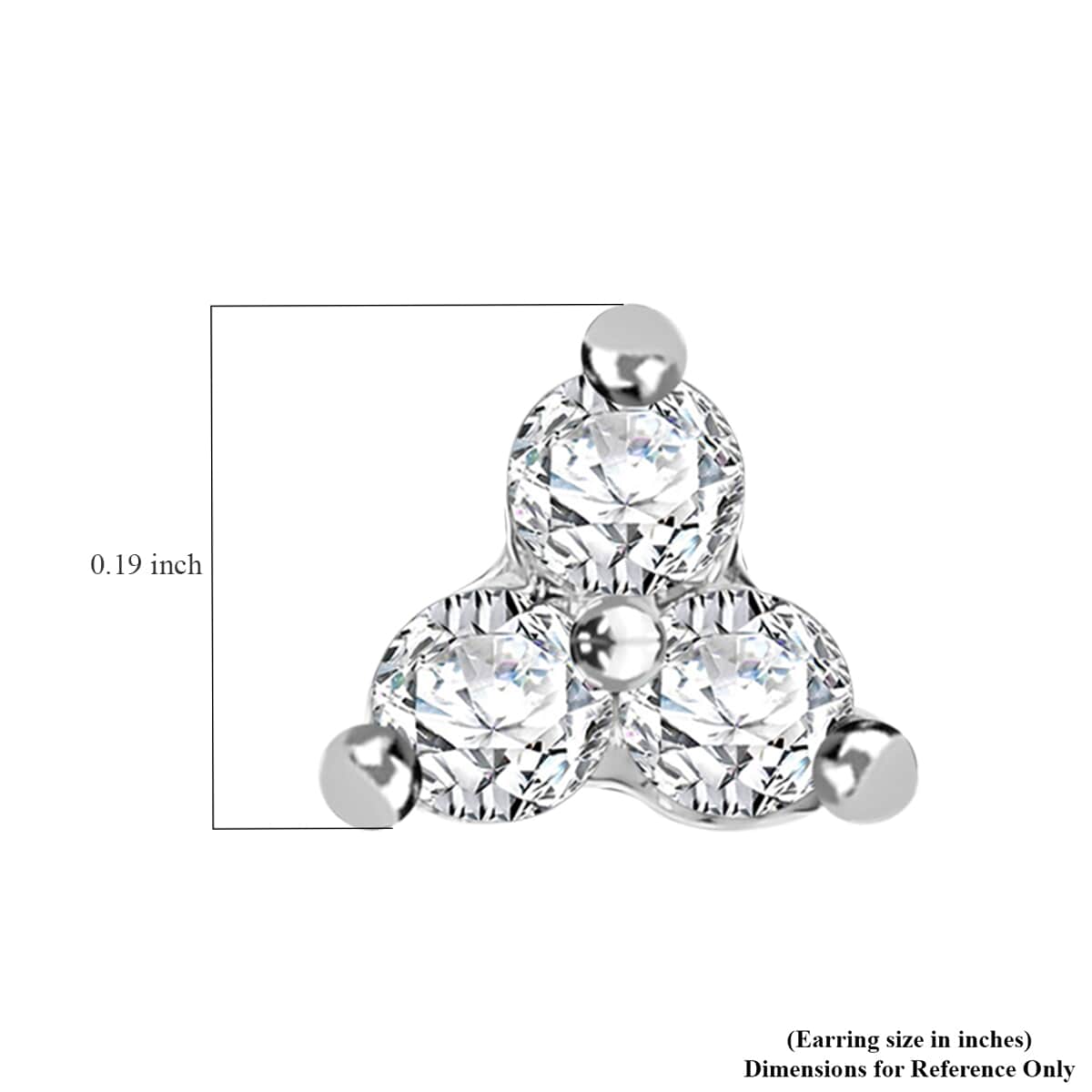 Luxuriant Lab Grown Diamond 0.25 ctw Solitaire Stud Earrings in Rhodium Over Sterling Silver image number 4