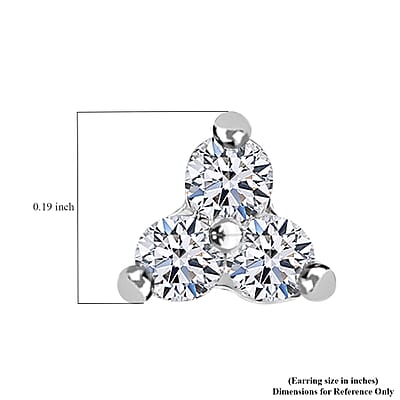 Luxuriant Lab Grown Diamond 0.25 ctw Solitaire Stud Earrings in Rhodium Over Sterling Silver