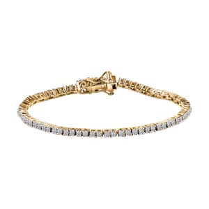 Luxuriant Lab Grown Diamond E-F VS 3.00 ctw Tennis Bracelet in 18K Vermeil Yellow Gold Over Sterling Silver (6.50 In) (Del. in 10-15 Days)