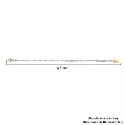 Luxuriant Lab Grown Diamond E-F VS 3.00 ctw Tennis Bracelet in 18K Vermeil Yellow Gold Over Sterling Silver (6.50 In)
