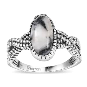 Artisan Crafted White Buffalo 2.75 ctw Infinity Shank Ring in Black Oxidized Sterling Silver (Size 7.0)