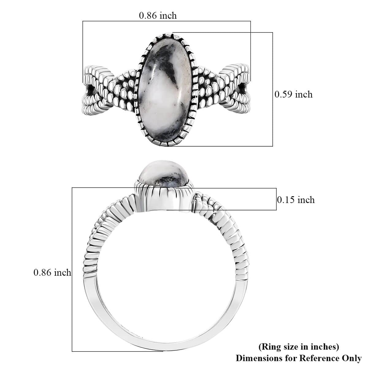 Artisan Crafted White Buffalo 2.75 ctw Infinity Shank Ring in Black Oxidized Sterling Silver (Size 7.0) image number 5