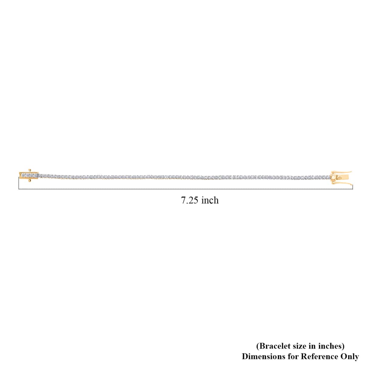 Luxuriant Lab Grown Diamond E-F VS 3.00 ctw Tennis Bracelet in 18K Vermeil Yellow Gold Over Sterling Silver (7.25 In) (Del. in 10-15 Days) image number 5