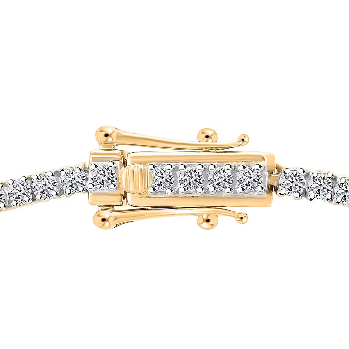 Luxuriant Lab Grown Diamond E-F VS 3.00 ctw Tennis Bracelet in 18K Vermeil Yellow Gold Over Sterling Silver (7.25 In) image number 7