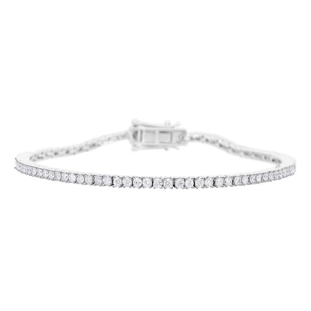 10K White Gold Luxuriant Lab Grown Diamond (E-F VS) Tennis Bracelet (6.50 In) (Del. in 10-15 Days) 3.00 ctw image number 0