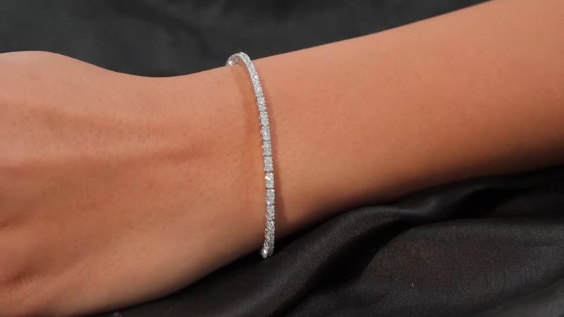 10K White Gold Luxuriant Lab Grown Diamond (E-F VS) Tennis Bracelet (6.50 In) (Del. in 10-15 Days) 3.00 ctw
