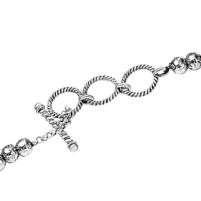 D'Joy Artisan Crafted White Buffalo 36.50 ctw Necklace in Black Oxidized Sterling Silver 18 Inches