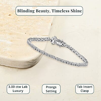 Luxuriant Lab Grown Diamond E-F VS 3.00 ctw Tennis Bracelet in 14K White Gold (6.50 In) (Del. in 10-15 Days)