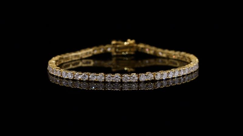 Luxuriant Lab Grown Diamond (E-F, VS) Tennis Bracelet in 18K Vermeil YG Over Sterling Silver (7.25 In) (Del. in 10-15 Days) 7.00 ctw