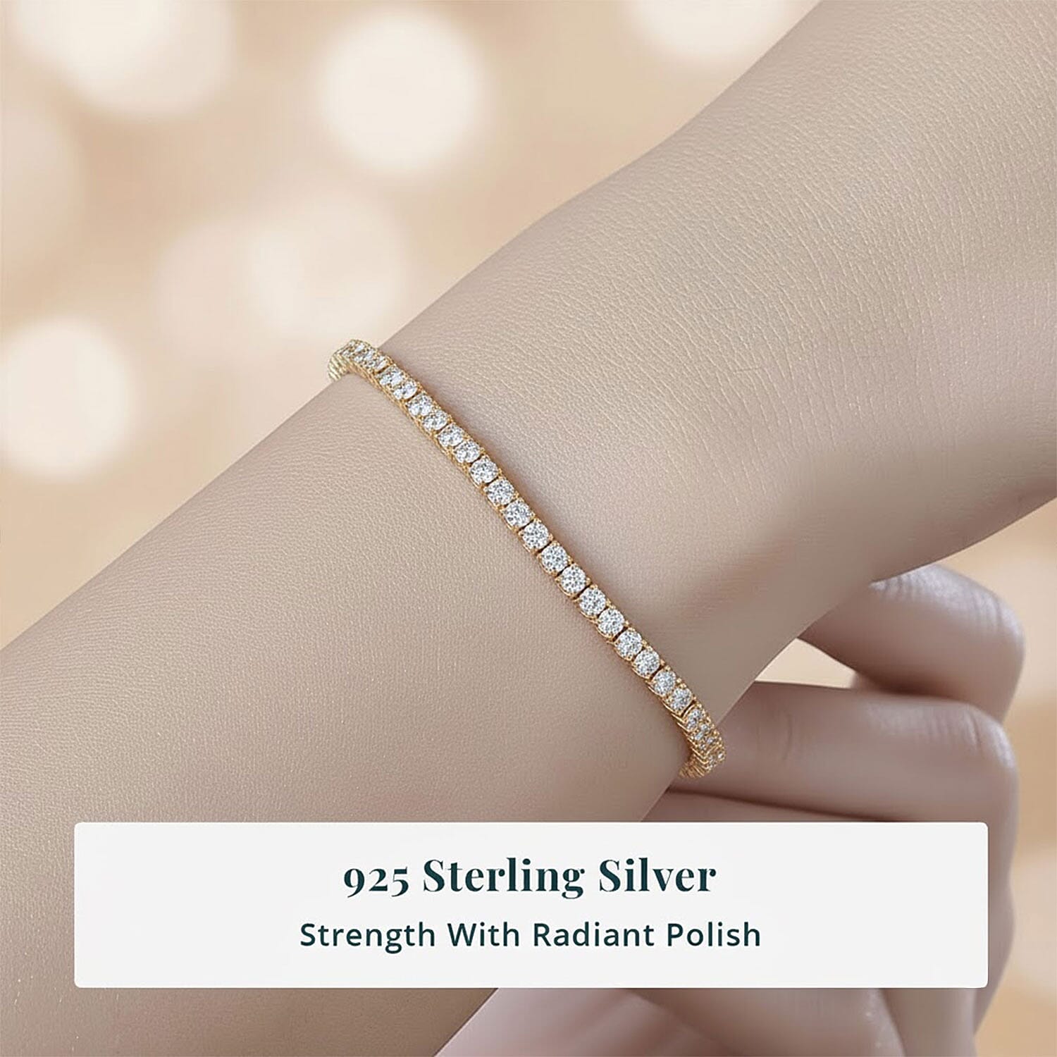 Luxuriant Lab Grown Diamond E-F VS 7.00 ctw Tennis Bracelet in 18K Vermeil Yellow Gold Over Sterling Silver (6.50 In)