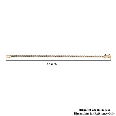 Luxuriant Lab Grown Diamond E-F VS 7.00 ctw Tennis Bracelet in 18K Vermeil Yellow Gold Over Sterling Silver (6.50 In)