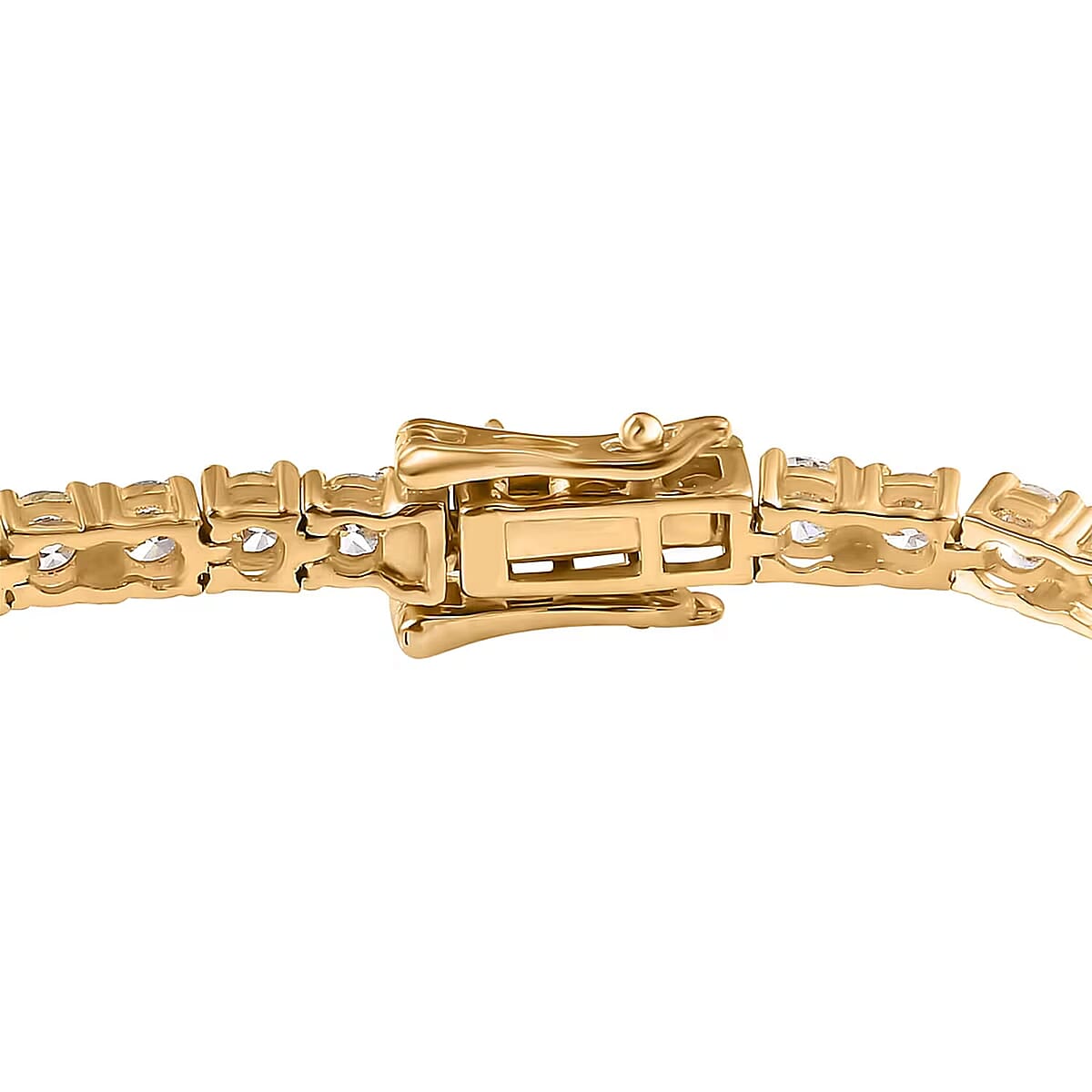 Luxuriant Lab Grown Diamond (E-F, VS) Tennis Bracelet in 18K Vermeil YG Over Sterling Silver (7.25 In) (Del. in 10-15 Days) 7.00 ctw image number 7