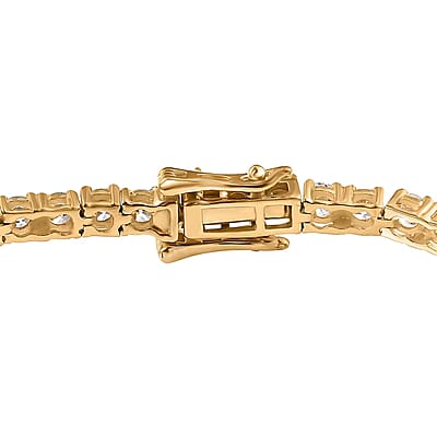 Luxuriant Lab Grown Diamond E-F VS 7.00 ctw Tennis Bracelet in 18K Vermeil Yellow Gold Over Sterling Silver (6.50 In)